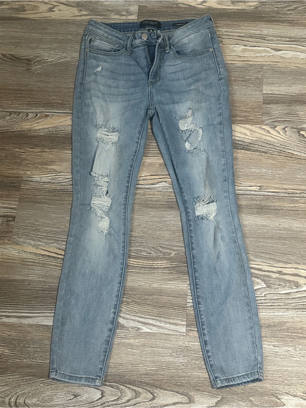 Judy Blue Light Blue Ripped Skinny Jeans